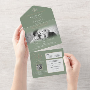 Uno Monograma sabio todo en una invitación de matrimon