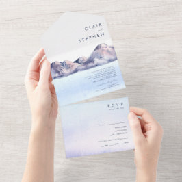 Uno Montaña de Invierno Todo En Una Invitación