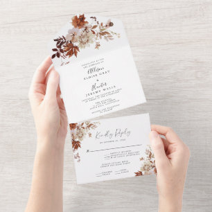 Uno Otoño Todo En Una Invitación De Boda