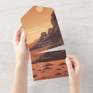Uno Paisaje del desierto Boda todo en una invitación