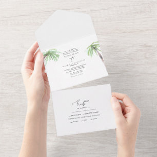 Uno Palm Tropical Todo En Una Invitación