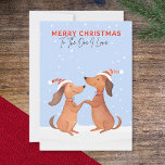 Uno que me encanta la Feliz Navidad Dachshunds Per<br><div class="desc">Una tarjeta de Navidades festivos con un ilustracion de dos preciosos dachshunds en la nieve,  en un estilo acuático. El saludo 'Feliz Navidad' está en la parte superior de la carta en letras mayúsculas,  seguido de 'Al que amo' en tipografía de escritura.</div>