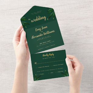 Uno Rich Green Golden Theme Todo En Una Invitación