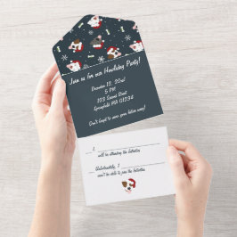 Uno Santa Dog - Felices Howlidays Invitación Todo en U