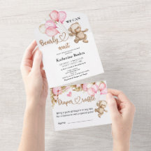 Teddy Bear Baby Shower Todo En Una Invitación