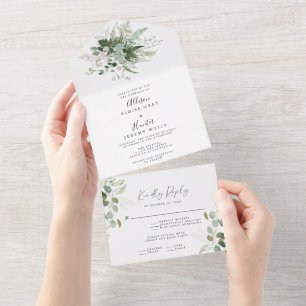 Uno Verdor Todo En Una Invitación De Boda