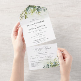 Uno Verdor todo en una invitación de matrimonio