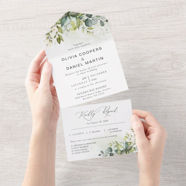 Uno Verdor todo en una invitación de matrimonio (desgarro)