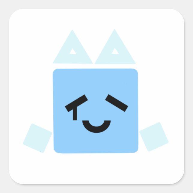 Unos cuantos Feliz un cubo pegatina jsab cian (Anverso)