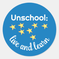Unschool Live and Learn with Stars Pegatinas