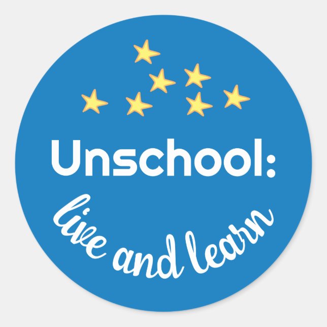 Unschool Live and Learn with Stars Pegatinas (Anverso)