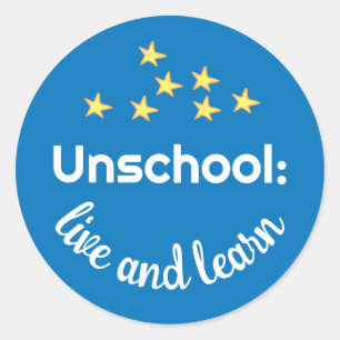 Unschool Live and Learn with Stars Pegatinas