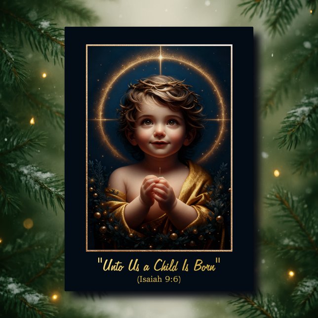 "Unto Nos ha Nacido un Niño" Tarjeta de Navidad de (Subido por el creador)