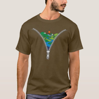 Unzipping Nature - Minimalista camiseta Unisex