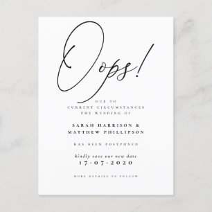 ¡Ups! Anuncio formal de aplazamiento de boda