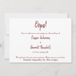 ¡Ups! Borgoña postergó la Invitación Boda