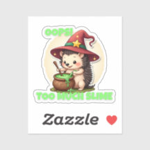 ¡Ups! Demasiado Slime - Pegatina de edgehog lindo