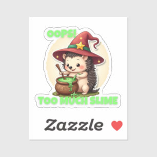 ¡Ups! Demasiado Slime - Pegatina de edgehog lindo