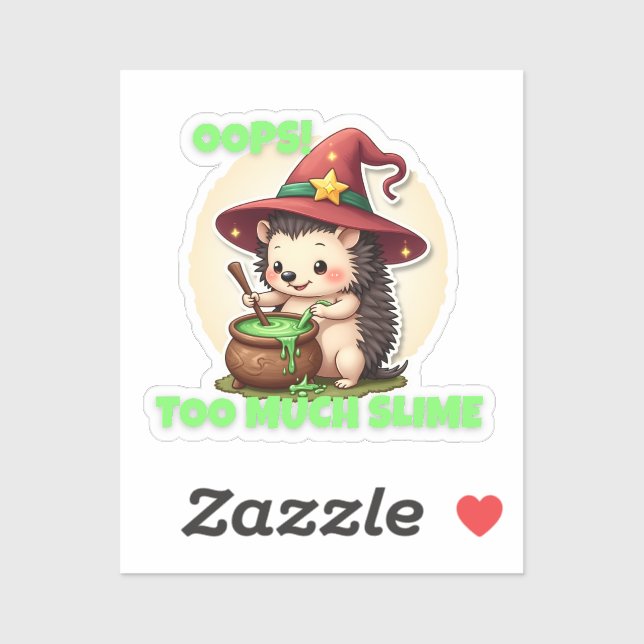 ¡Ups! Demasiado Slime - Pegatina de edgehog lindo (Hoja)