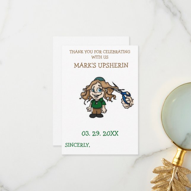 Upsherin Gracias a las tarjetas de felicitación (Anverso/Reverso In Situ)