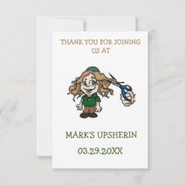 Upsherin Gracias tarjeta Invitación a tarjetas de 