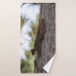 Upside Down Squirrel Bath Towel