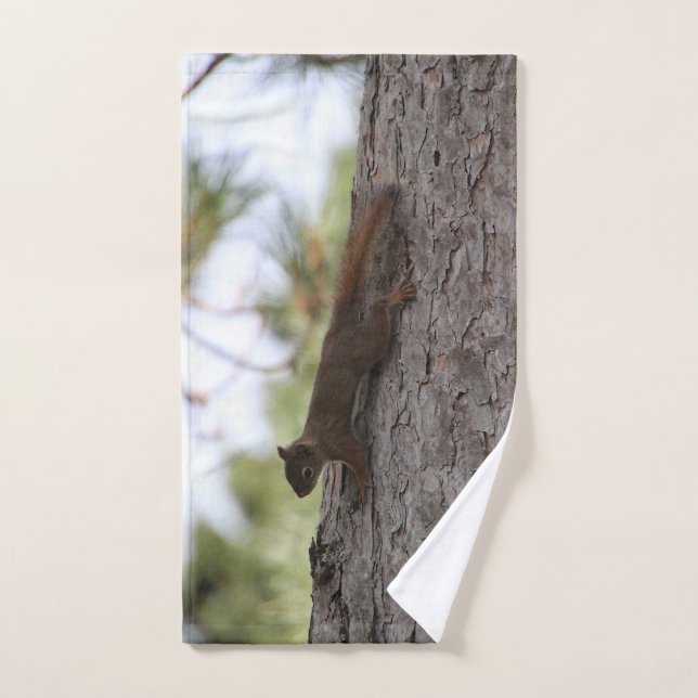 Upside Down Squirrel Towel Set (Toalla de mano)