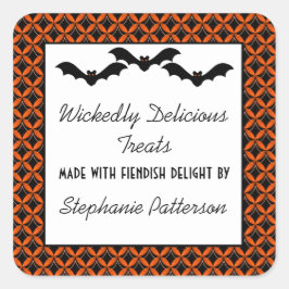 Uptown Glam Bats Halloween Baking Pegatinas