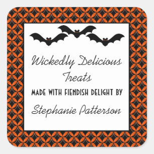 Uptown Glam Bats Halloween Baking Pegatinas