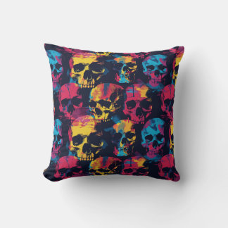 Urban Art Skull Pillow Design, cojin B17