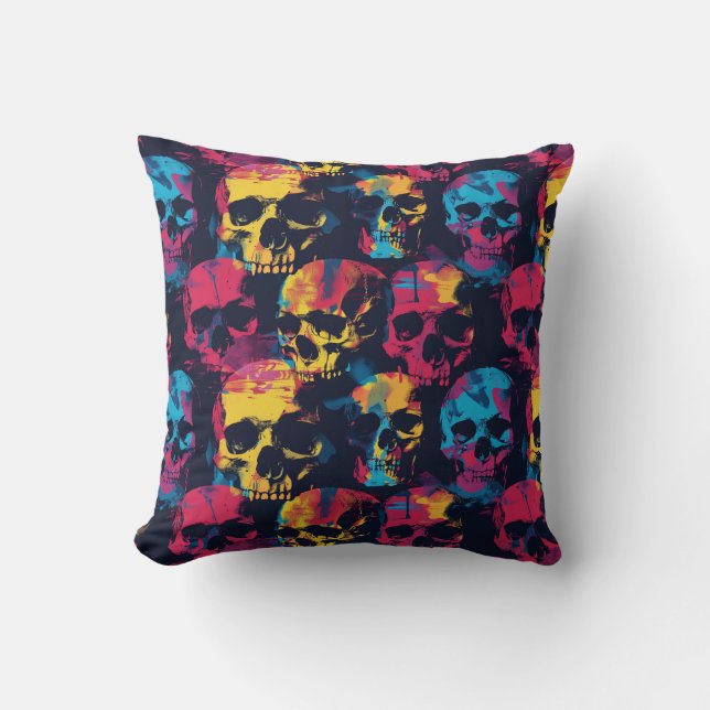 Urban Art Skull Pillow Design, cojin B17 (Anverso)