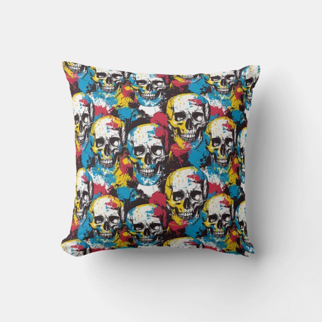 Urban Art Skull Pillow Design, Cojín B53 (Anverso)