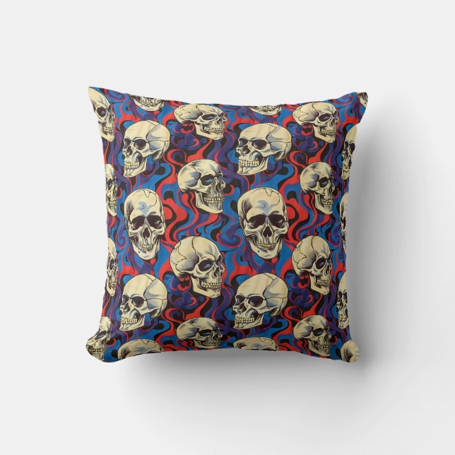 Urban Art Skull Pillow Design, Cojín B54 (Anverso)