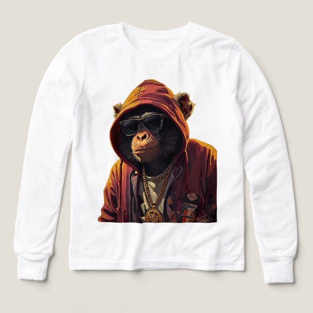Urban Chimp – Cool Chimpanzee with Hoodie and Gold (Diseño frontal)
