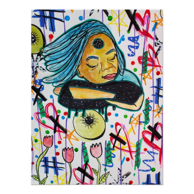 Urban Edgy Abstract Graffiti Poster | slumber (Anverso)