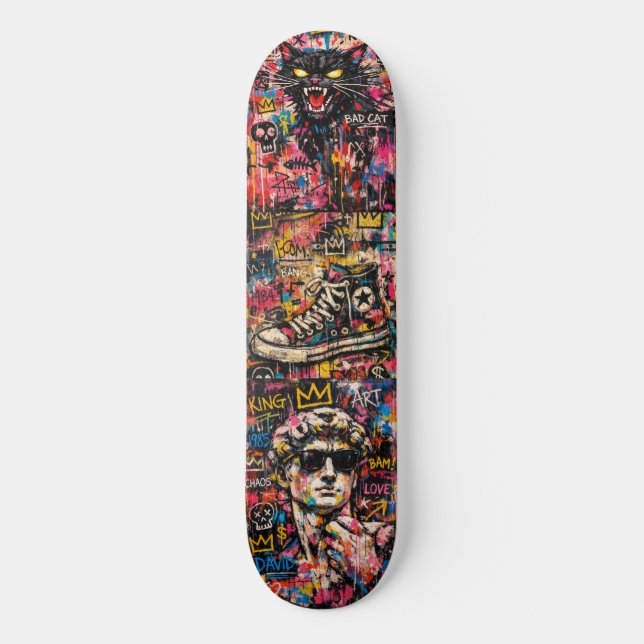 Urban King: Graffiti Pop Art Skateboard Deck  (Anverso)
