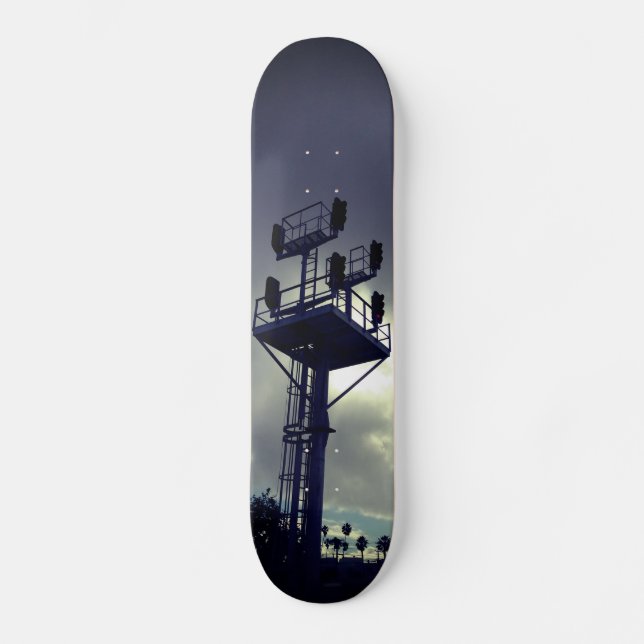 Urban Rustic Cityscape Riding Rails Skateboard (Anverso)
