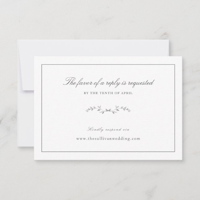URL del sitio web de respuesta de Boda Delicado mo (Anverso)