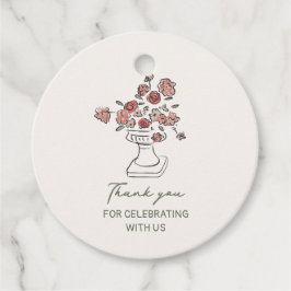 Urn Floral Gracias Etiquetas Favor
