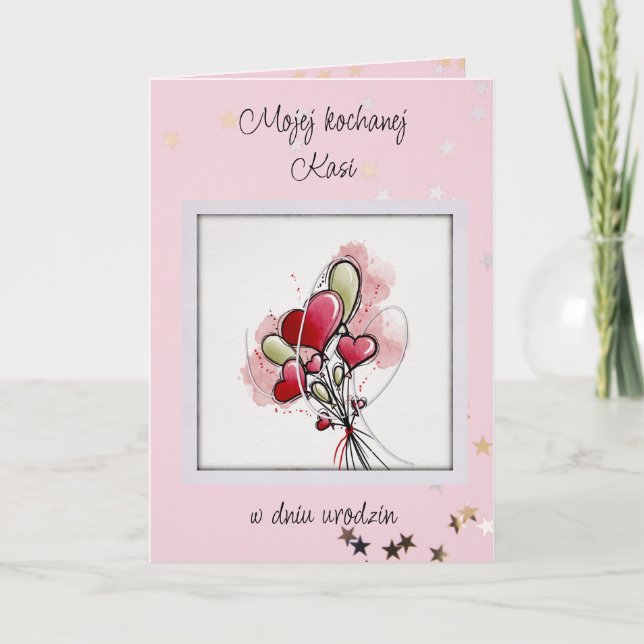Urodziny - Tarjeta de cumpleaños polaca personaliz (Anverso)
