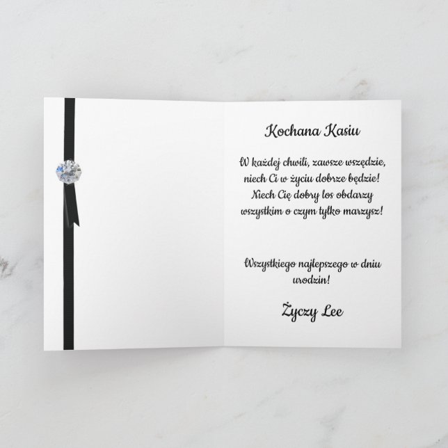 Urodziny - Tarjeta de cumpleaños polaca personaliz (Interior)