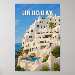Uruguay Casapueblo Ilustración Arte de Viaje Vinta
