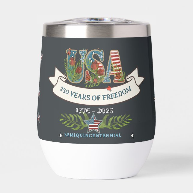 US 250 Years of Freedom Elegant Stemless  (Frente)