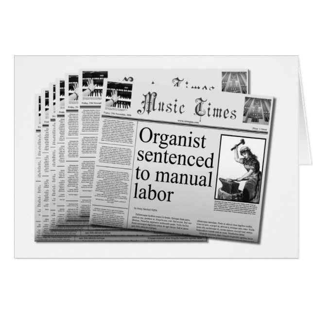 (US sp.) Tarjeta en blanco divertida para los orga (Anverso (Horizontal))