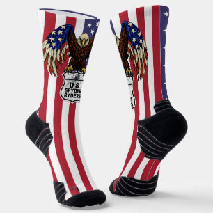 US Spyder Ryders - Calcetines Bandera Logo RWB
