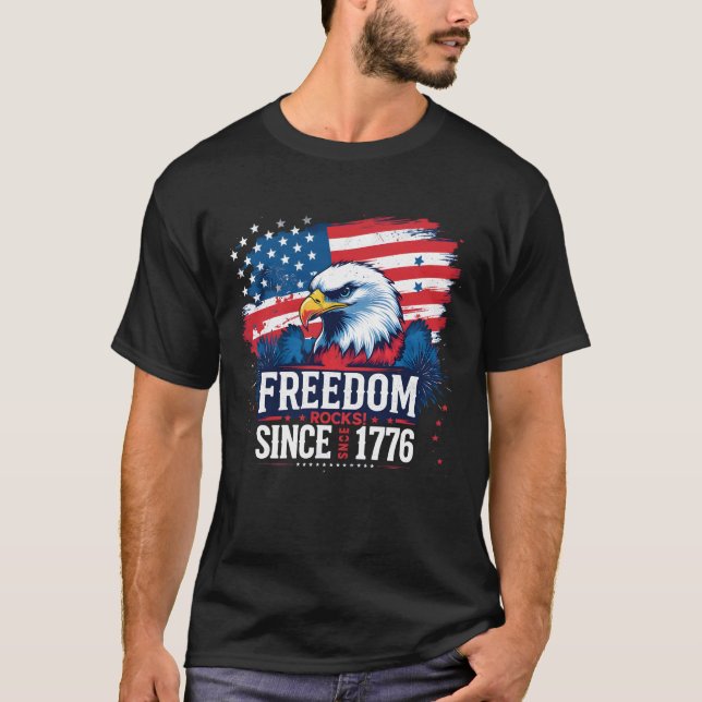 USA All Day | Camiseta patriótica 4 de julio | Ame (Anverso)