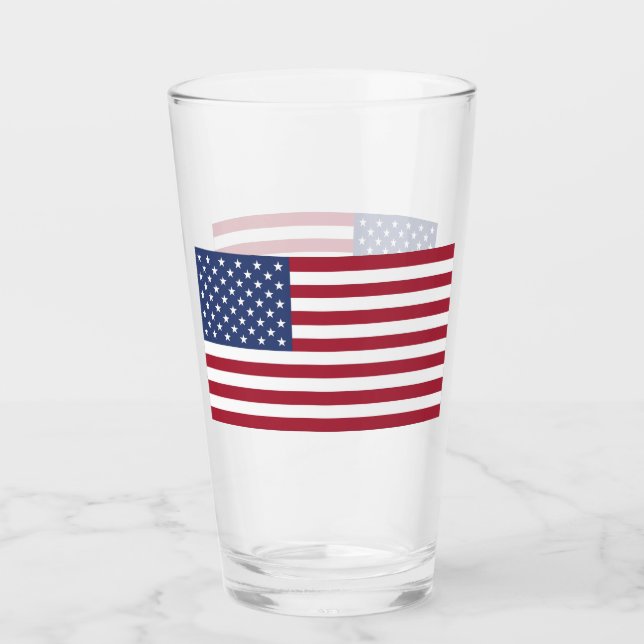 USA American Flag Design Beber vidrio (Anverso)