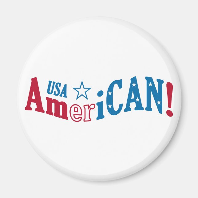 ¡USA AmeriCAN! imán personalizado (Frente)