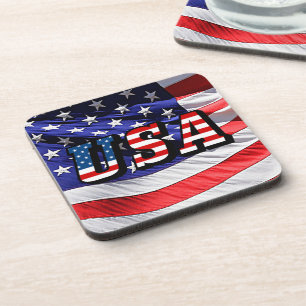 USA - Bandera Americana Posavasos de Plástico Duro
