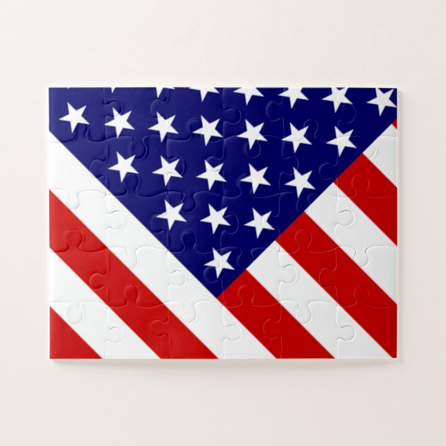 USA Flag 11x14 30pc jpcn Jigsaw Puzzle (Horizontal)